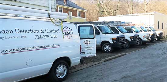 Radon Detection and Control Work Vans